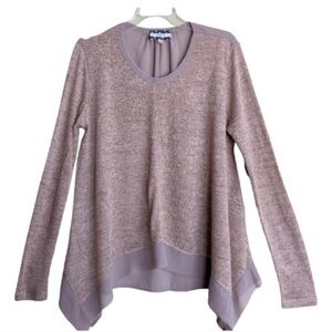 Anthropologie Relaxed Fit Mix Media
Asymmetrical Chiffon & Knit Top Tunic Size M